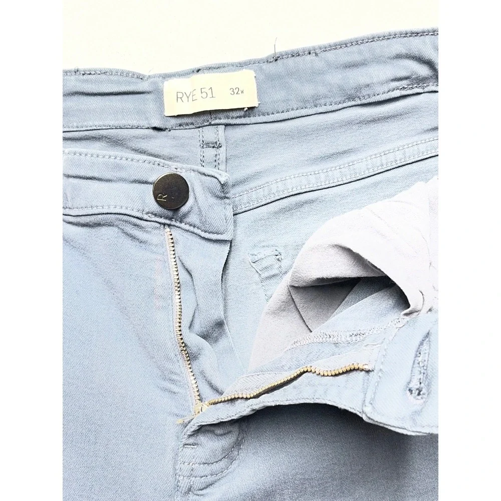 RYE 51 Men's Gray‎ Slim Straight Stretch Pants 32x32 (30x32) Soft Luxury Casual